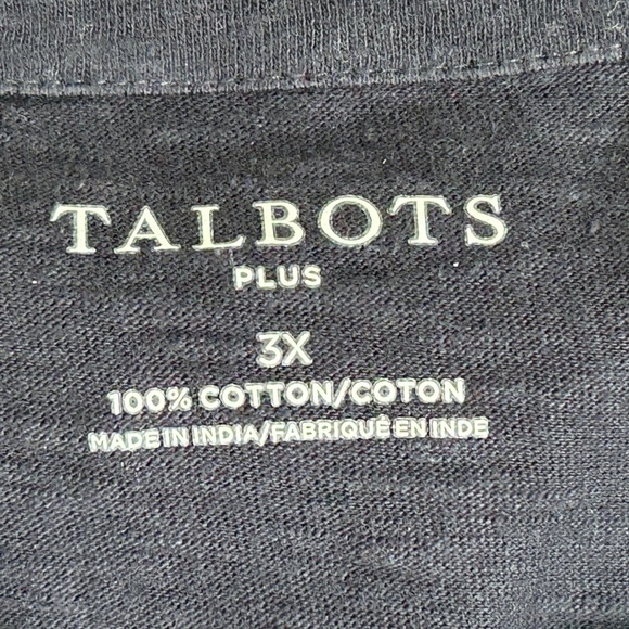 Talbots Navy Embroidered Split Neck Knit Top Sz 3X - Picture 5 of 9